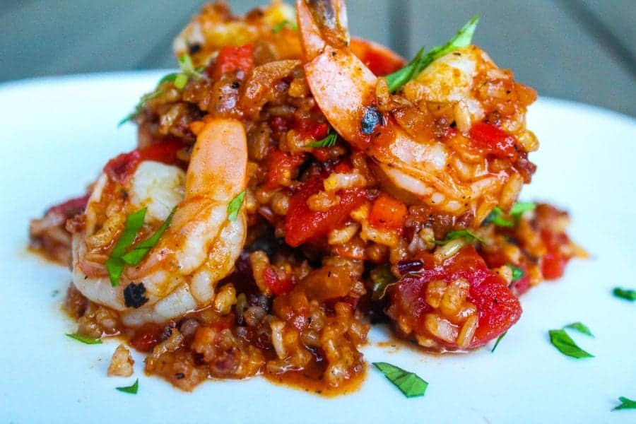 Red Rice with Jumbo Shrimp