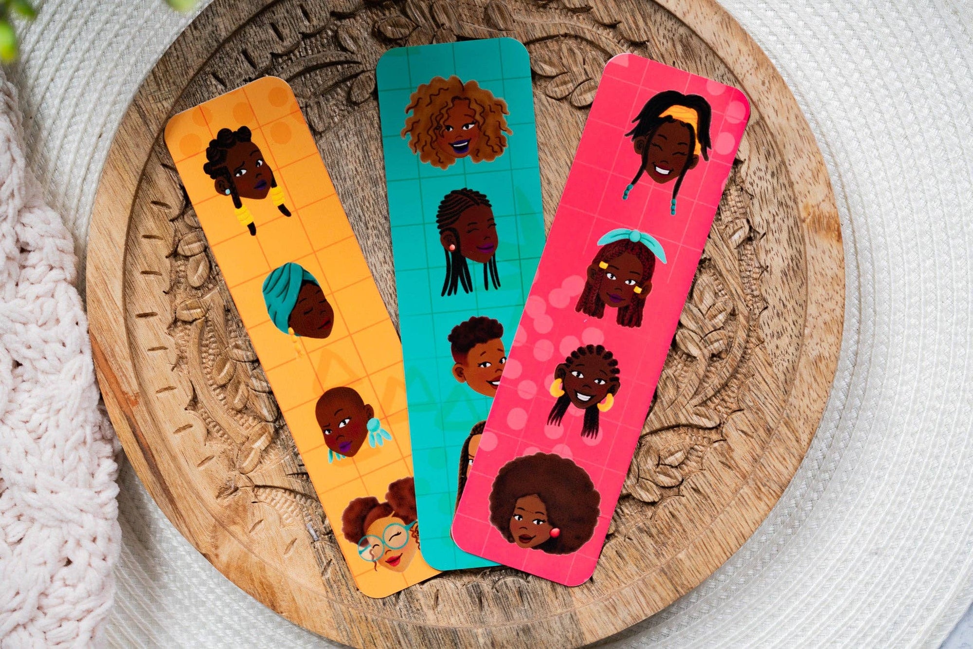 Black Hair Black Girl Bookmarks - Blue