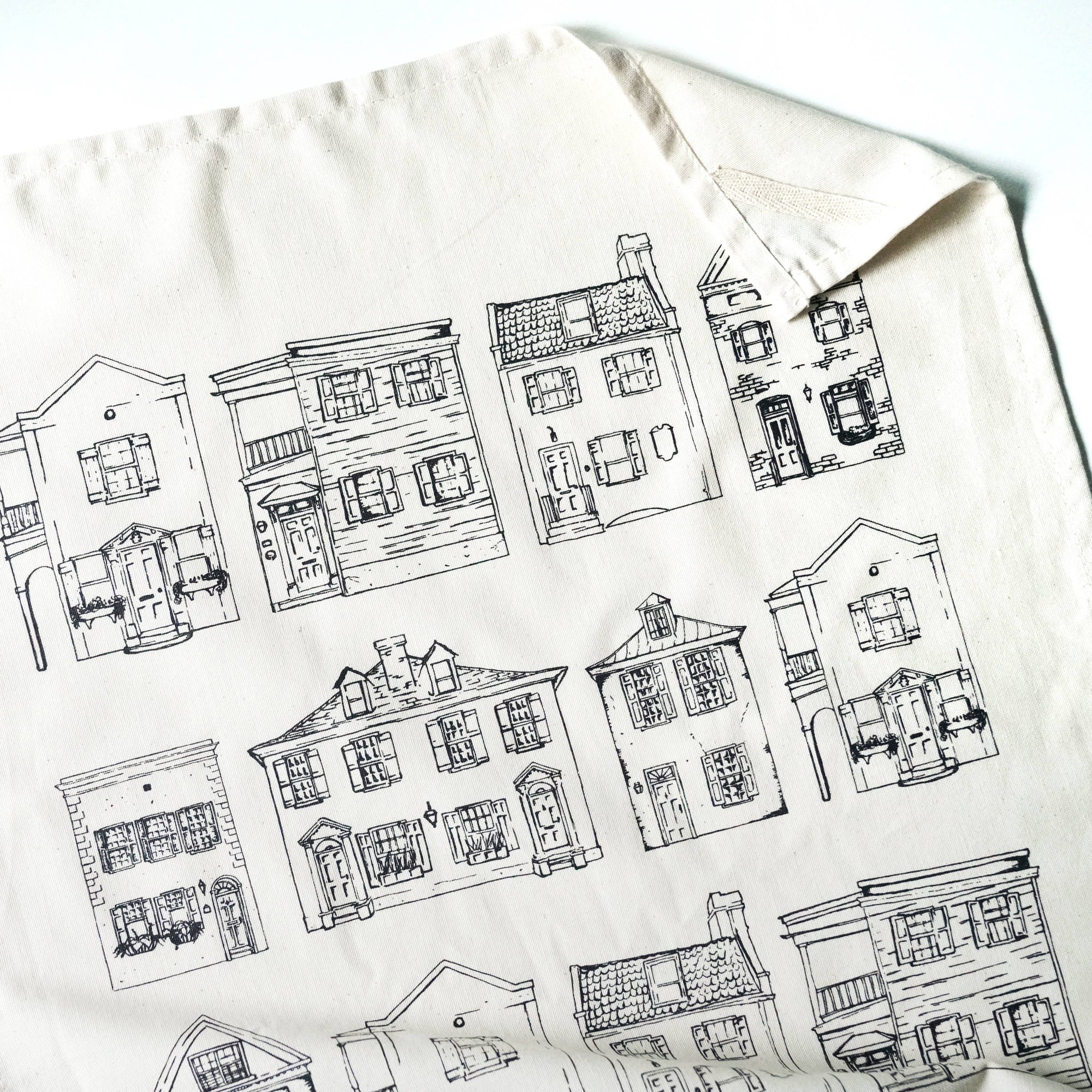 Charleston Homes on Natural Cotton Towel