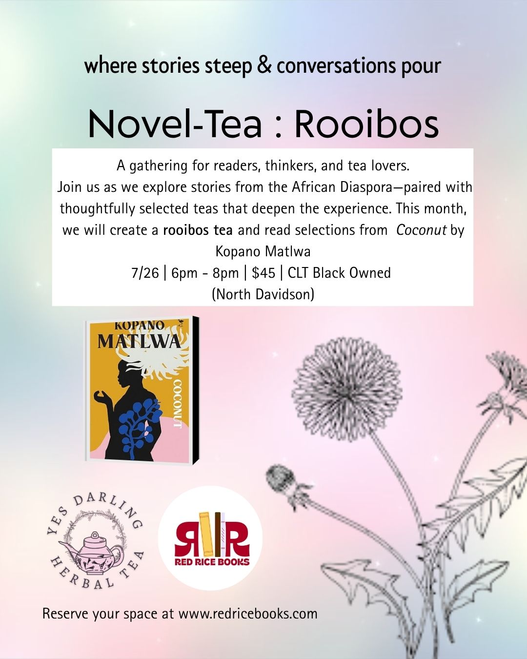Novel-Tea: Rooibos with Yea Darling Tea