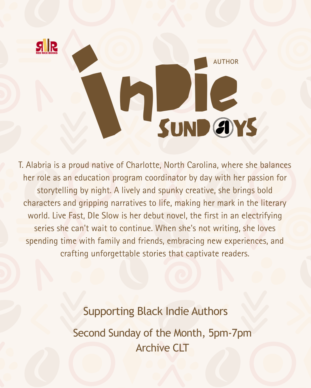 Indie Author Sunday at Archive CLT - T. Alabria