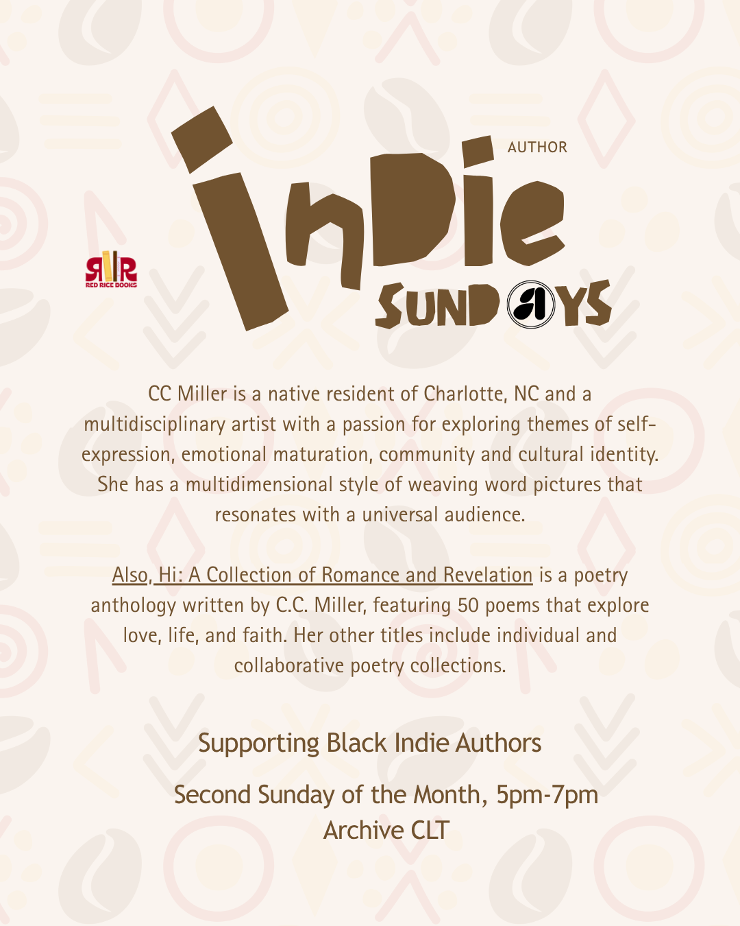 Indie Author Sunday at Archive CLT - CC Miller