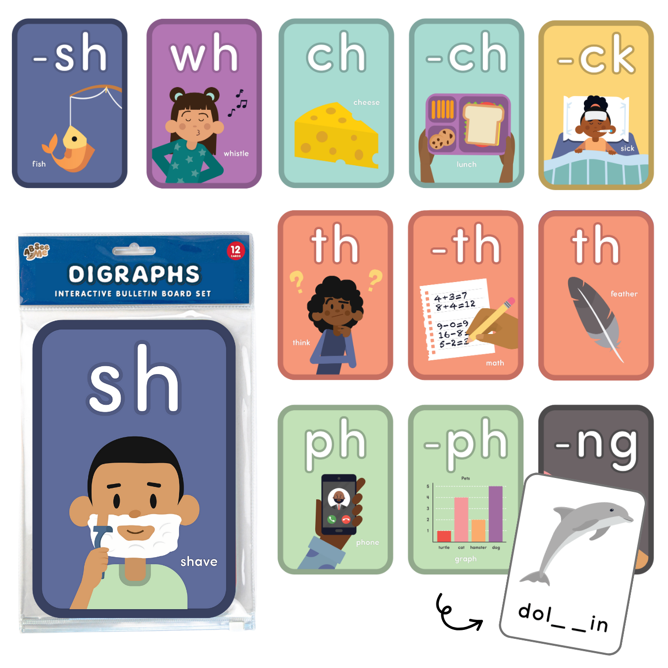 Digraphs Bulletin Board Set