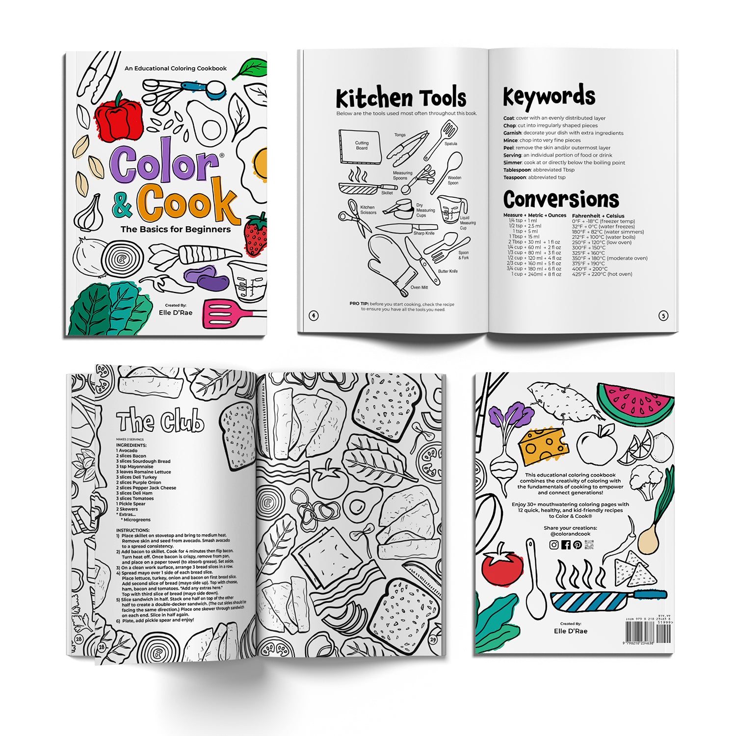 Color & Cook® Basics for Beginners by Elle D'Rae