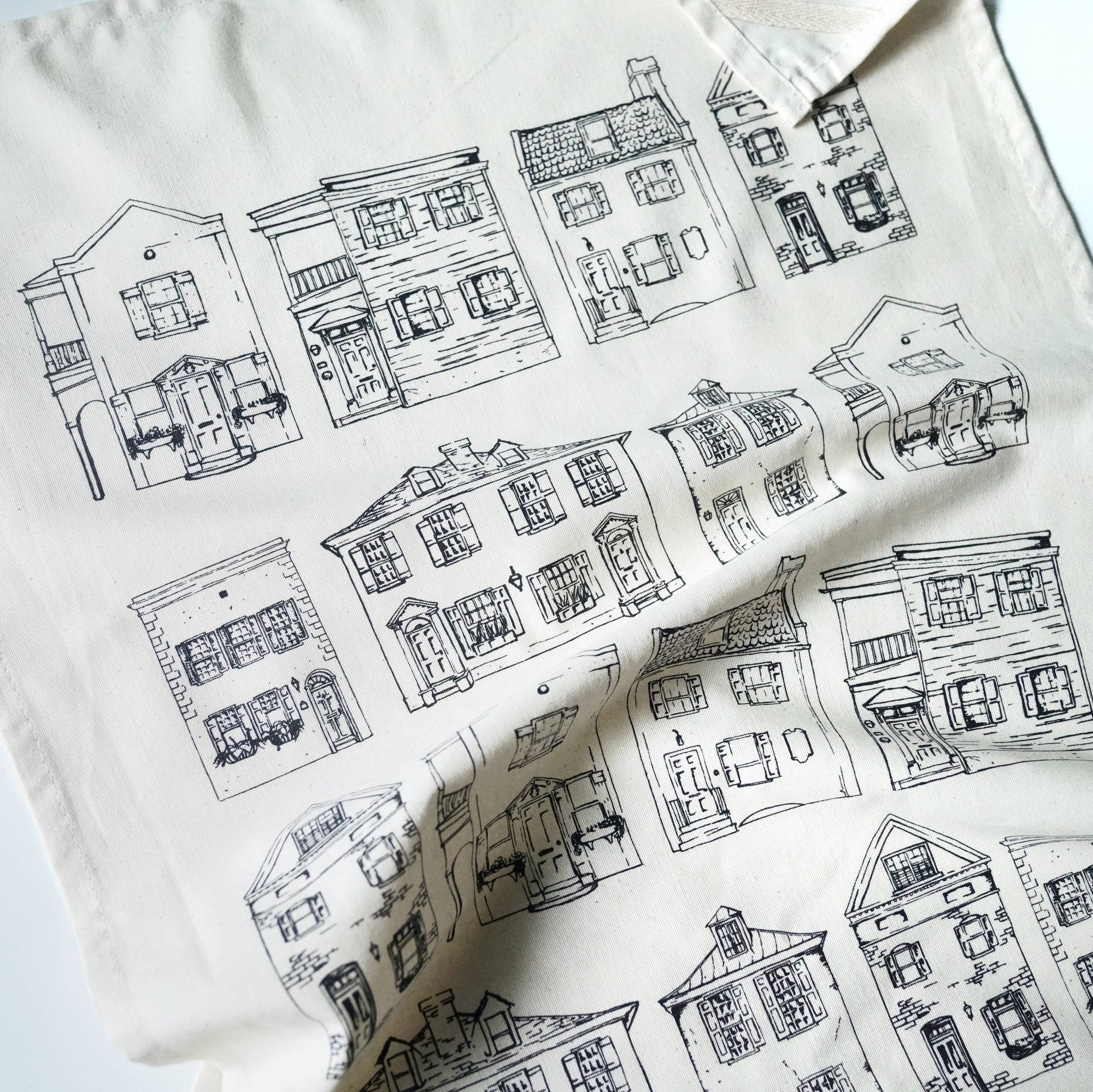 Charleston Homes on Natural Cotton Towel