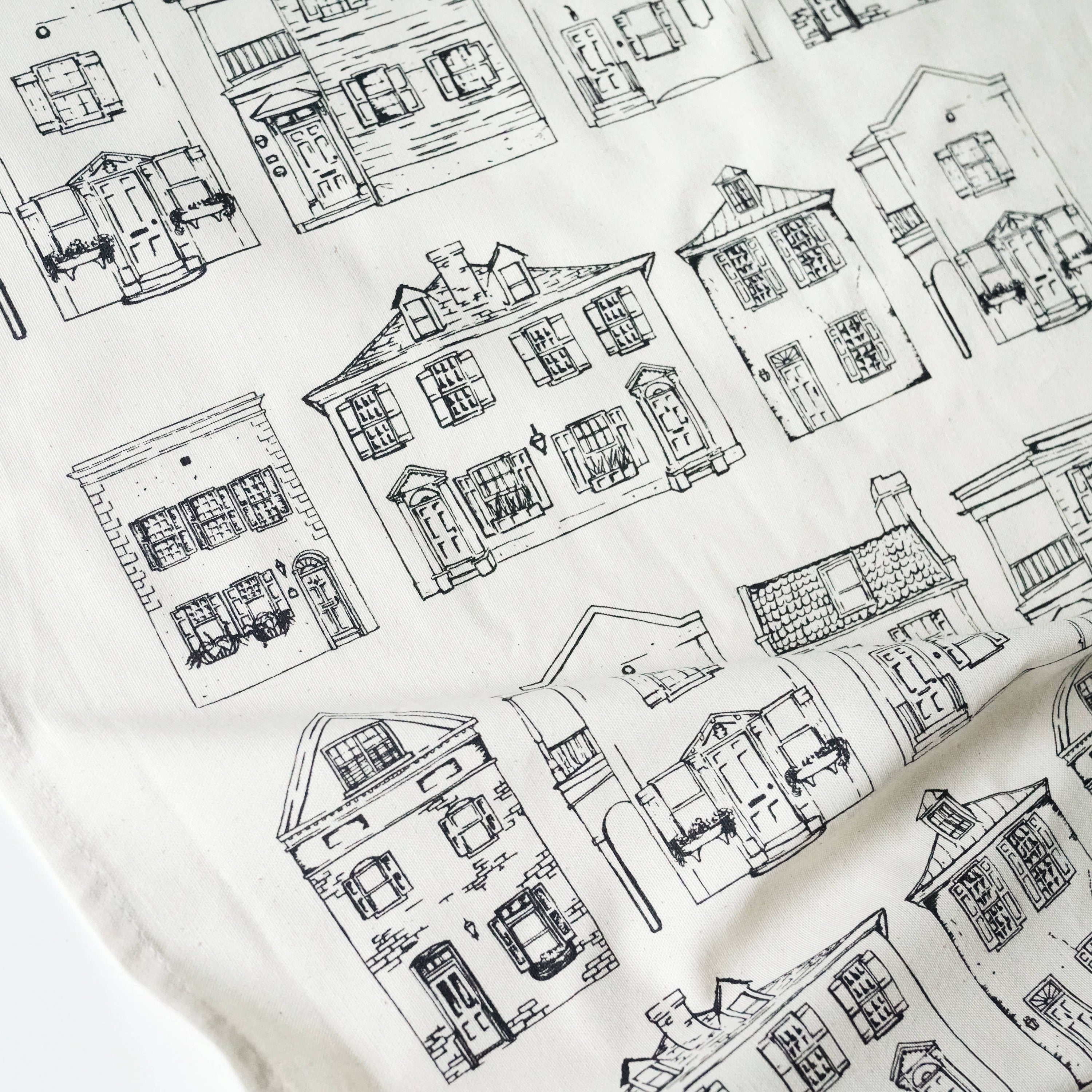 Charleston Homes on Natural Cotton Towel