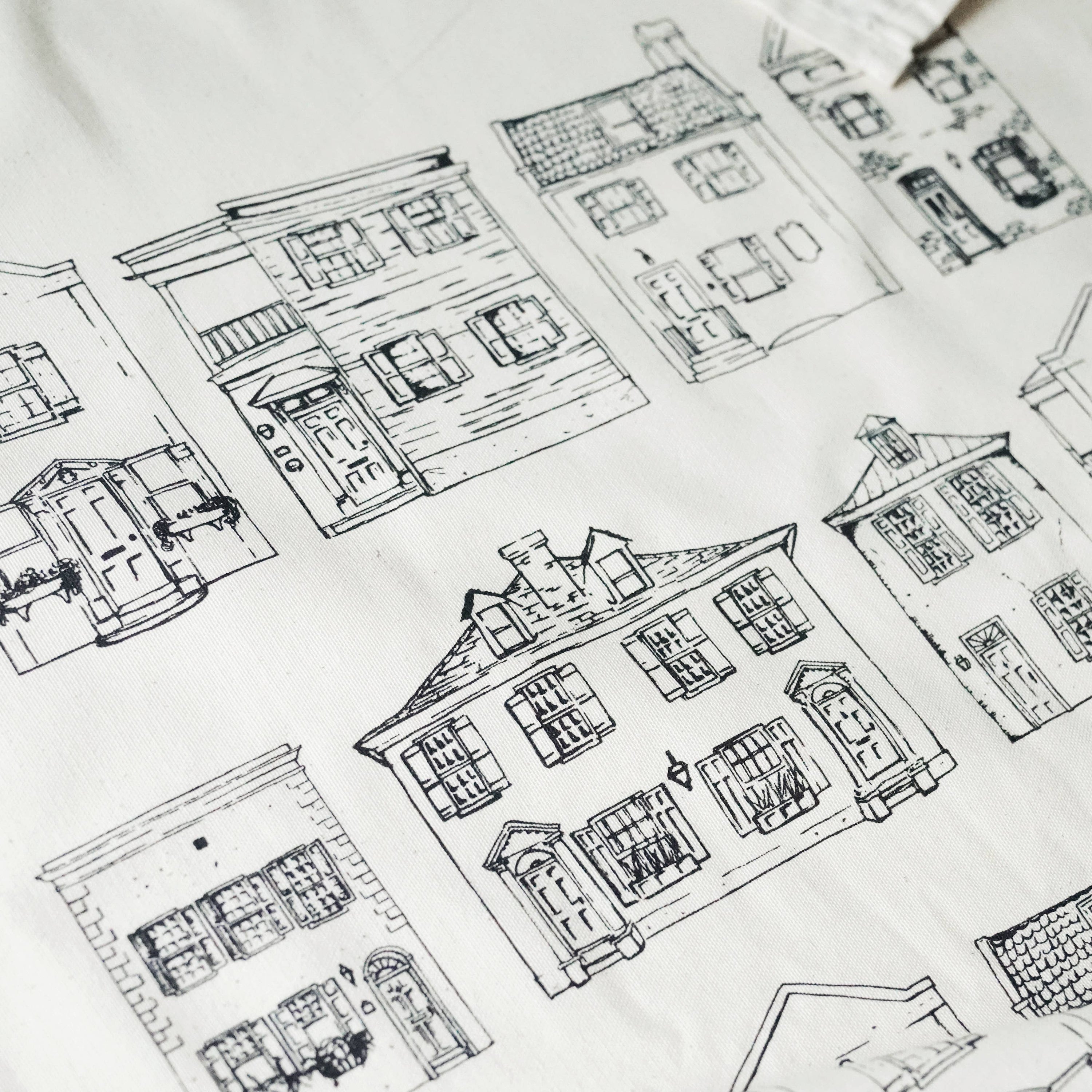 Charleston Homes on Natural Cotton Towel