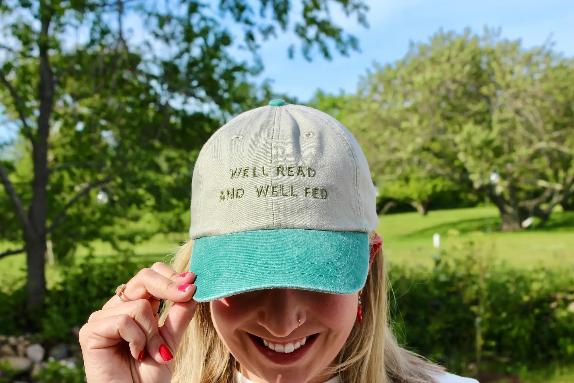 Well Read and Well Fed Hat - bookstore gifts