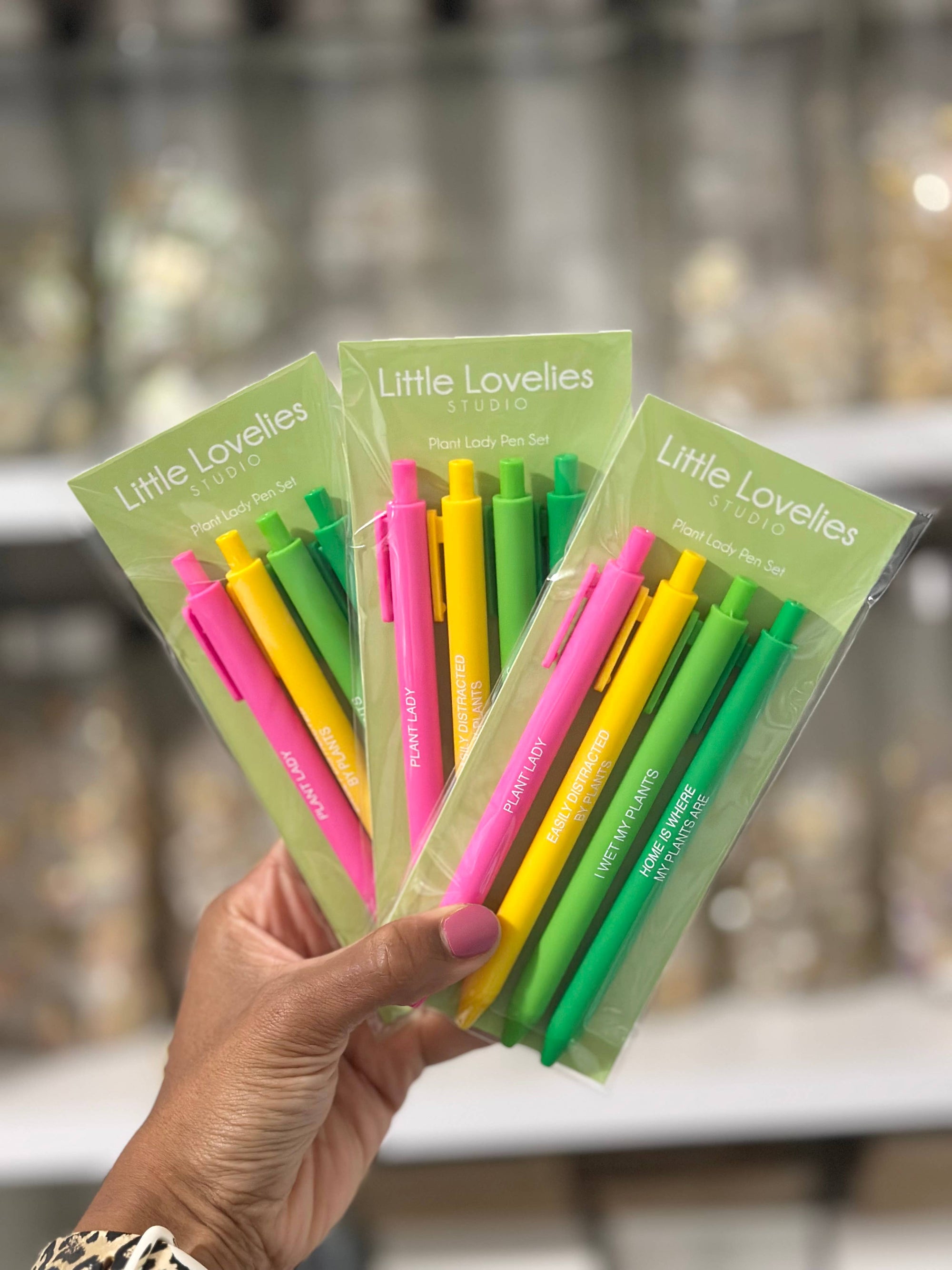 Plant Lady Pen Set – Funny 4 Pack of Black Ink Click Pens