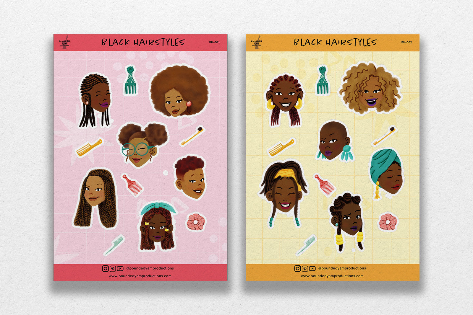 Black Girl Hairstyles Sticker Sheets