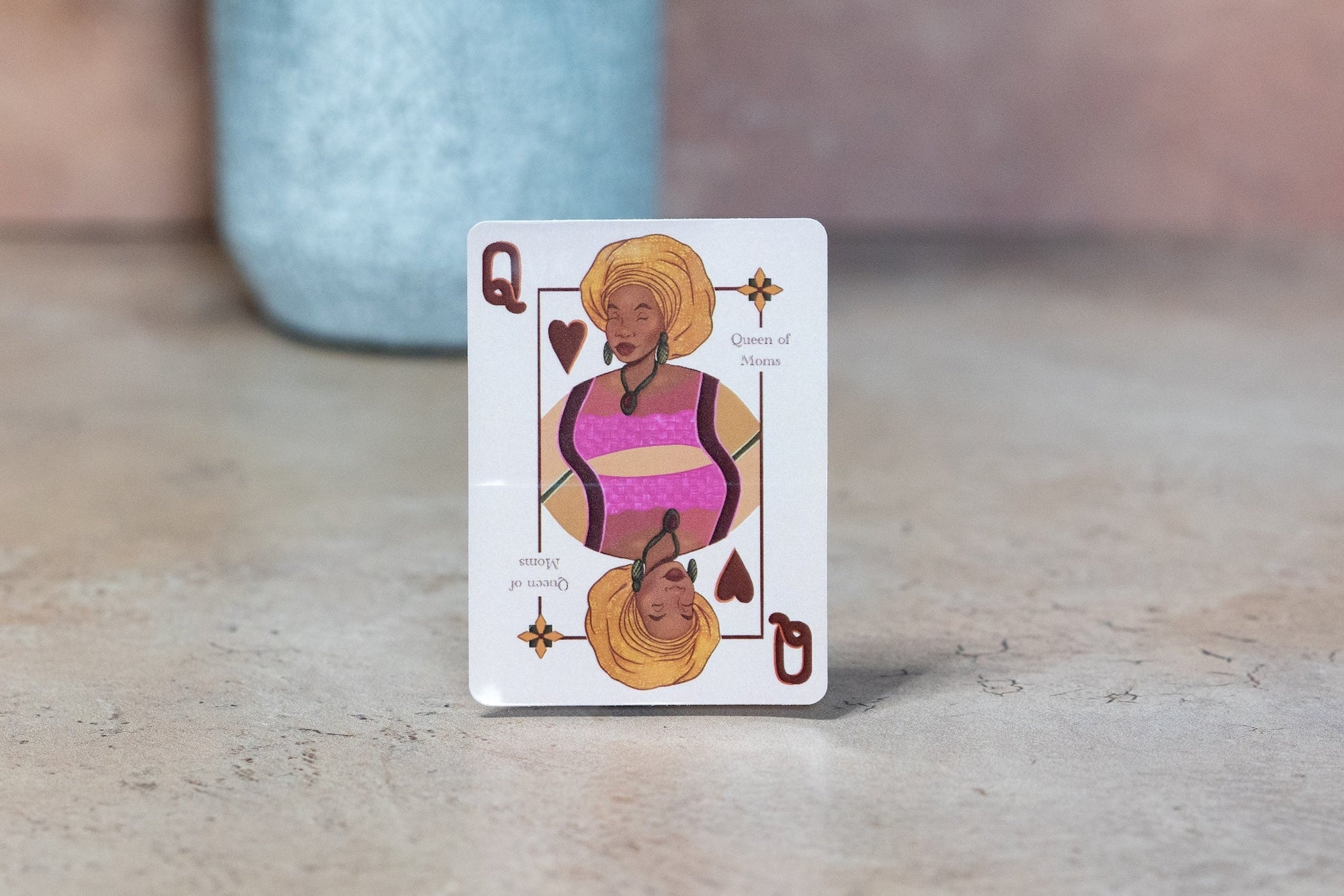 Queen of Moms Playing Card Sticker