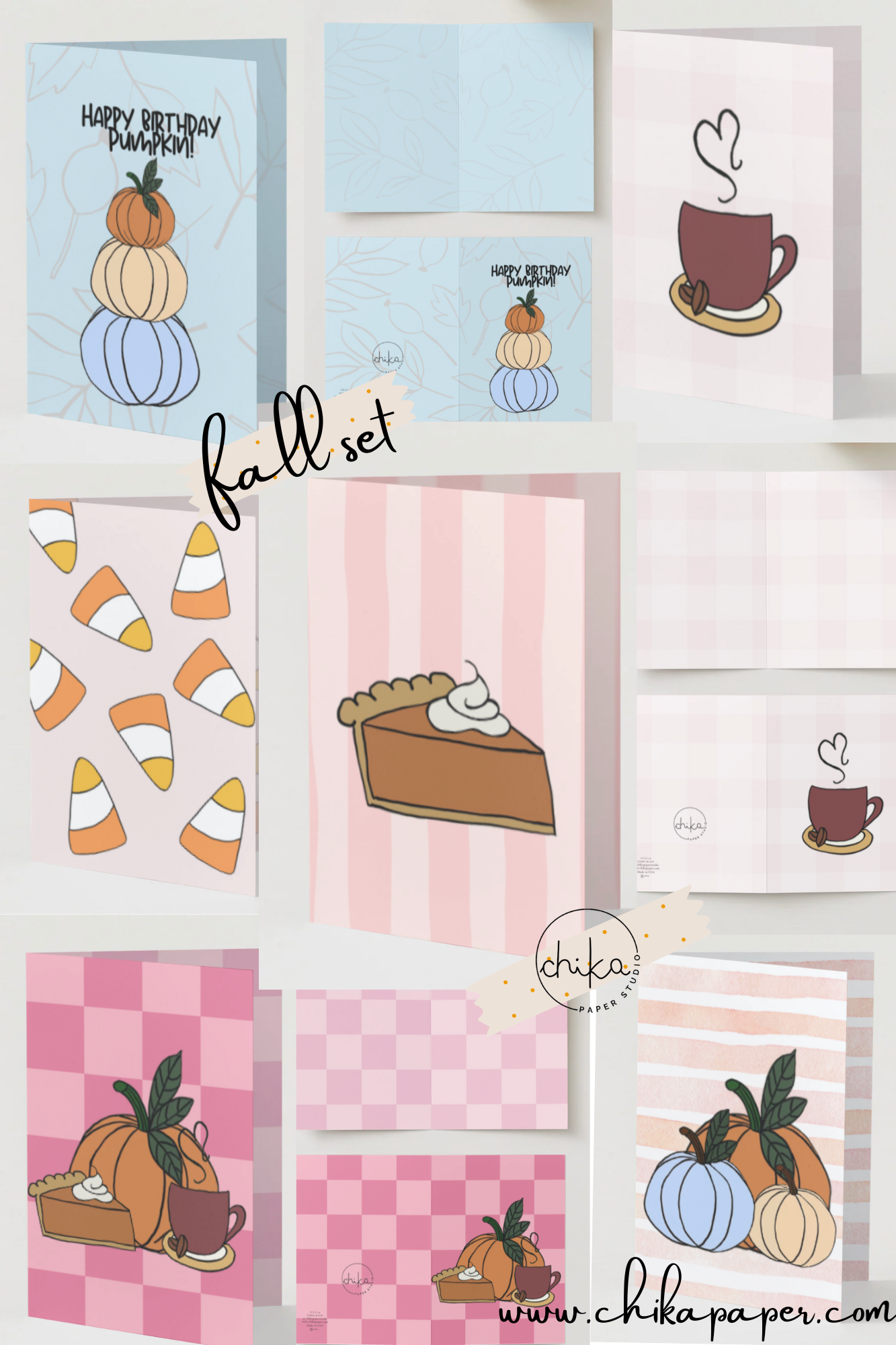 Fall Vibes Greeting Card Set