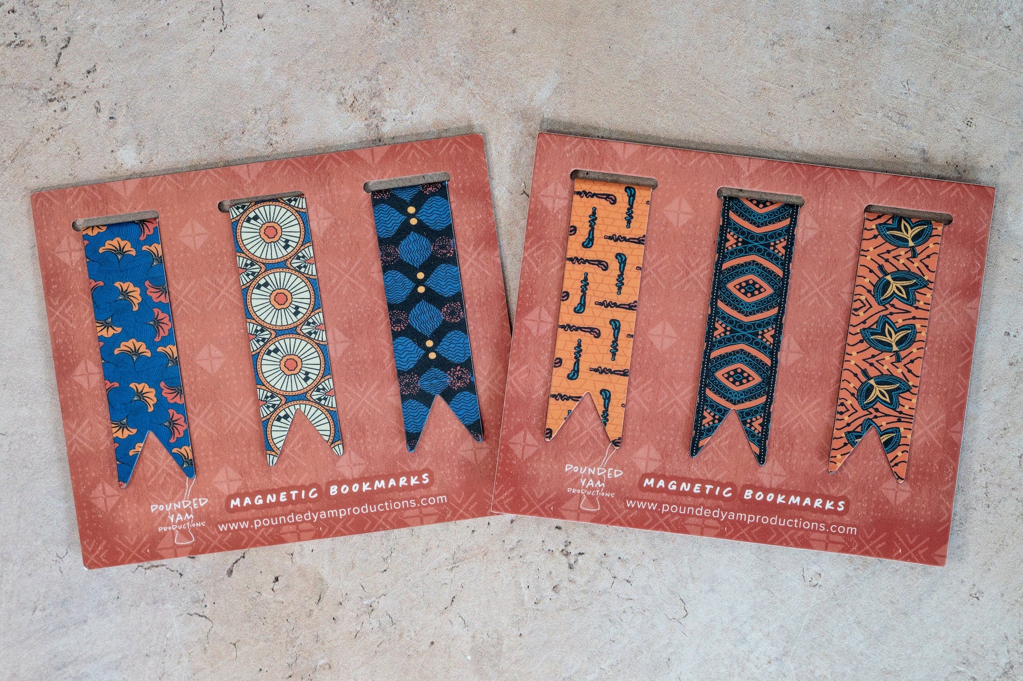 Magnetic Bookmark Set - African Print (Walking Sticks, Diamonds, Fans)