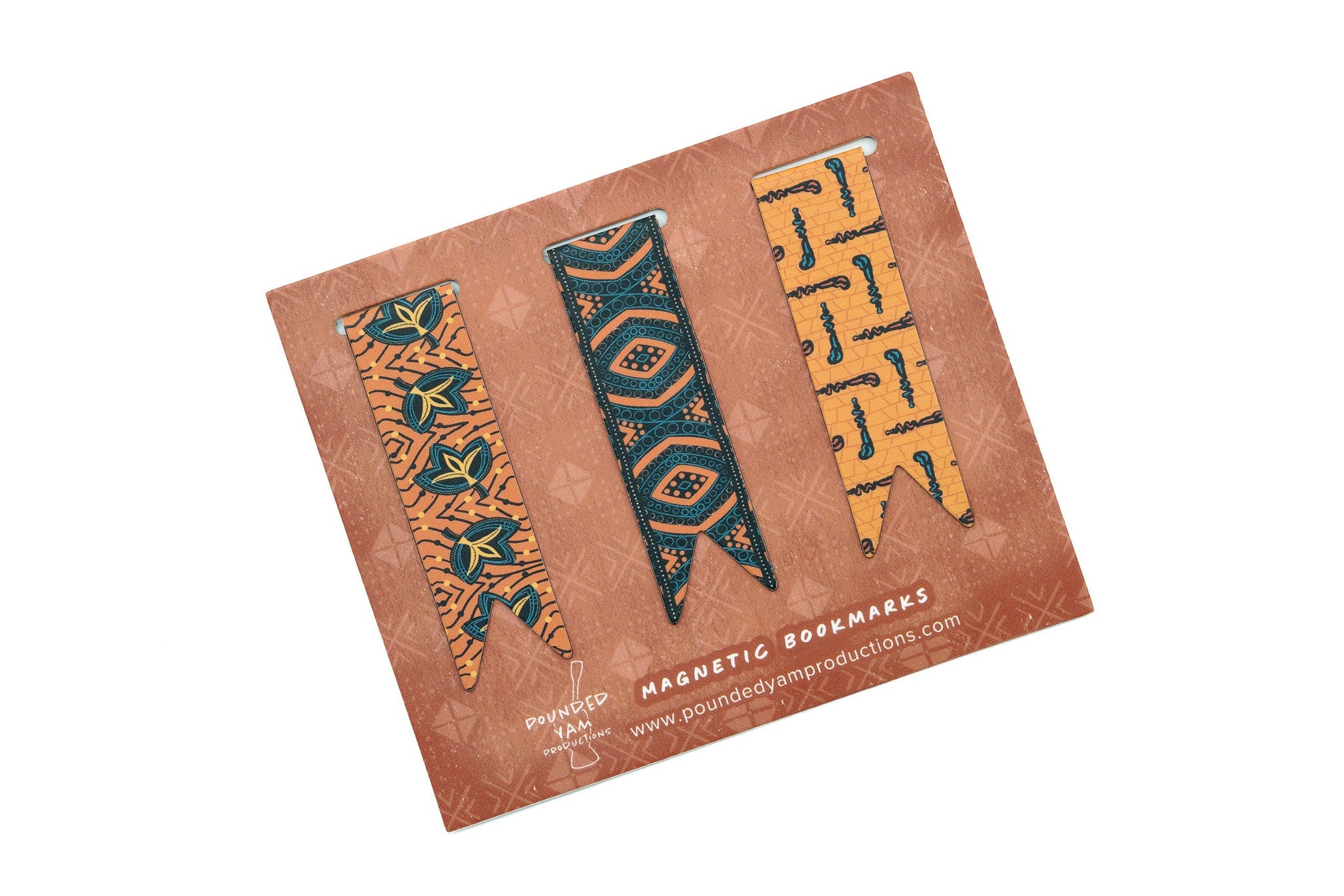 Magnetic Bookmark Set - African Print (Walking Sticks, Diamonds, Fans)