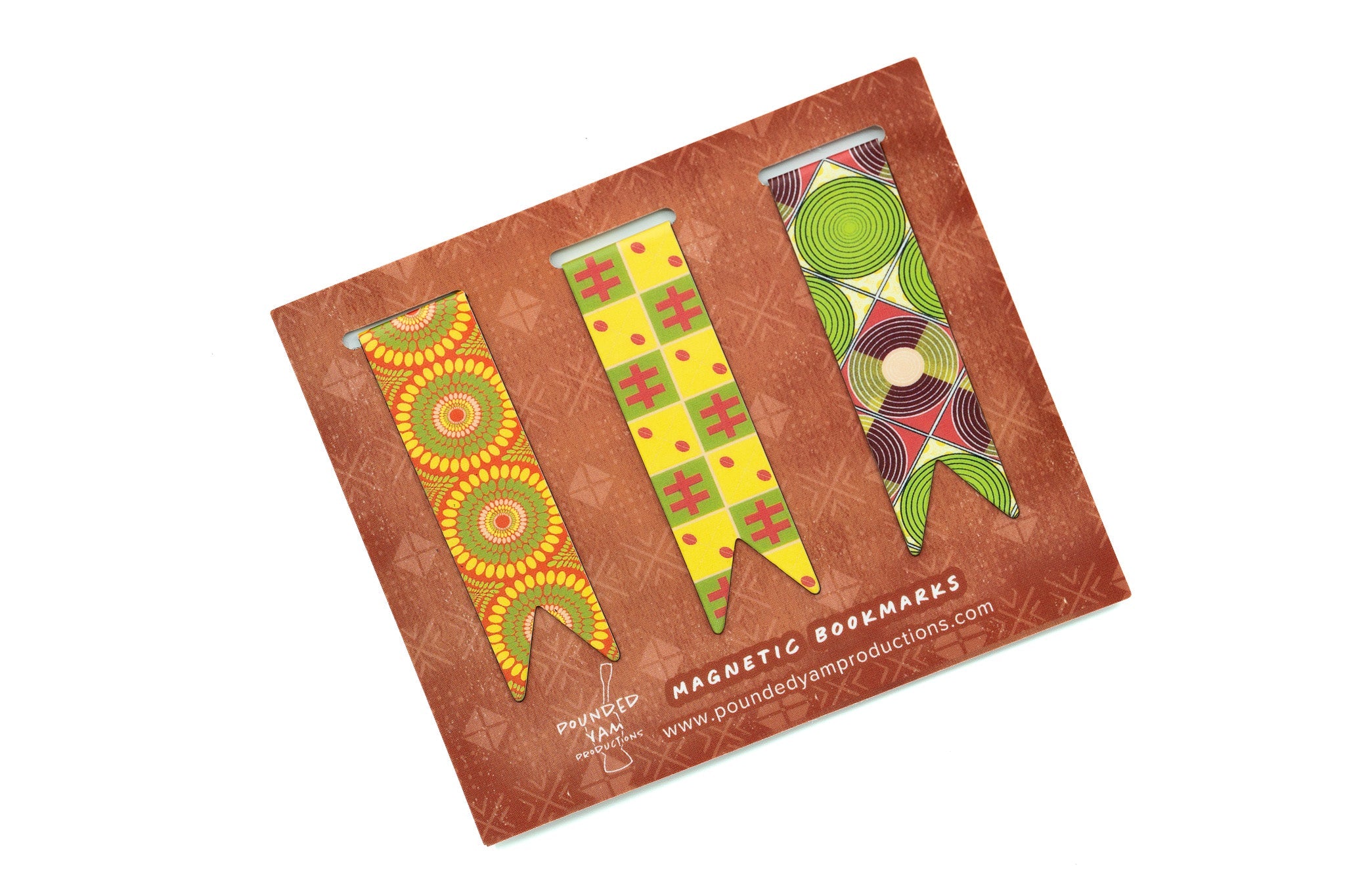Magnetic Bookmark Set - African Print (Cowries, Discs, Bloom)