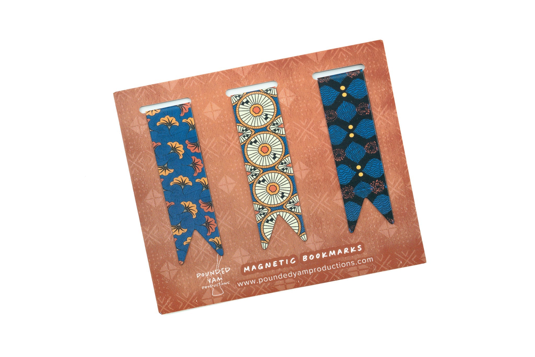 Magnetic Bookmark Set - African Print (Wedding Flowers, Circles, X)