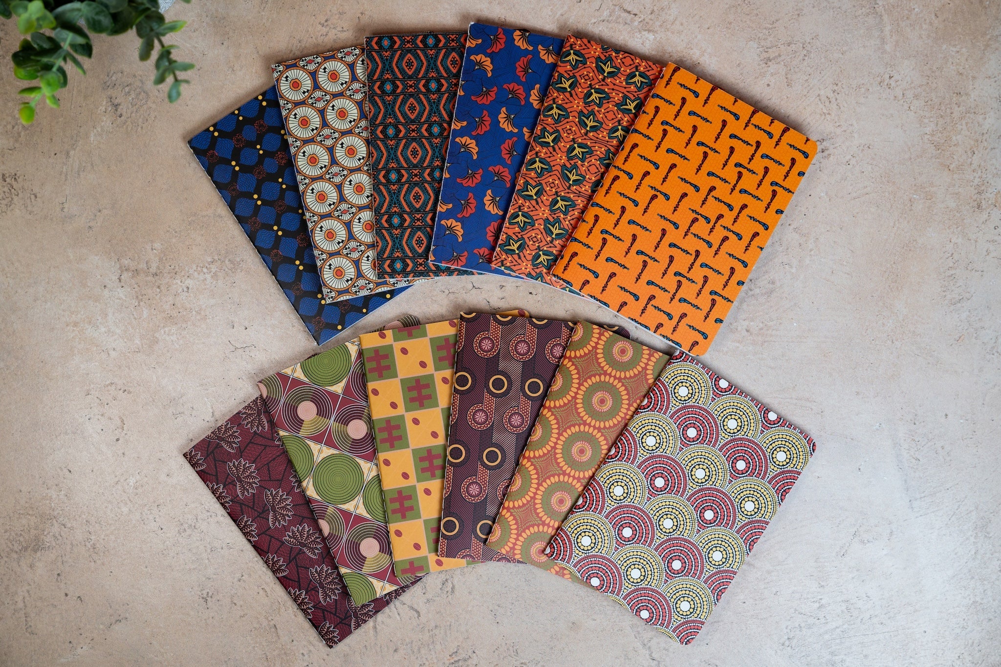 African Print Pocket Notebook - Fans (Ankara)