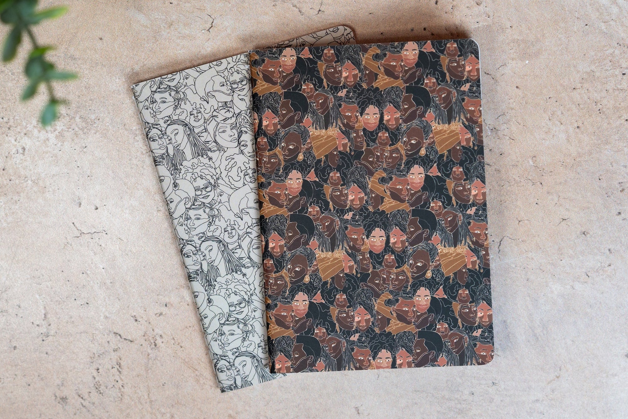 Pocket Notebook - Black Women Line Art Color