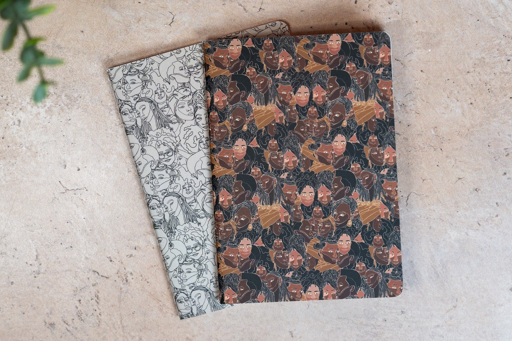 Pocket Notebook - Black Women Line Art Color