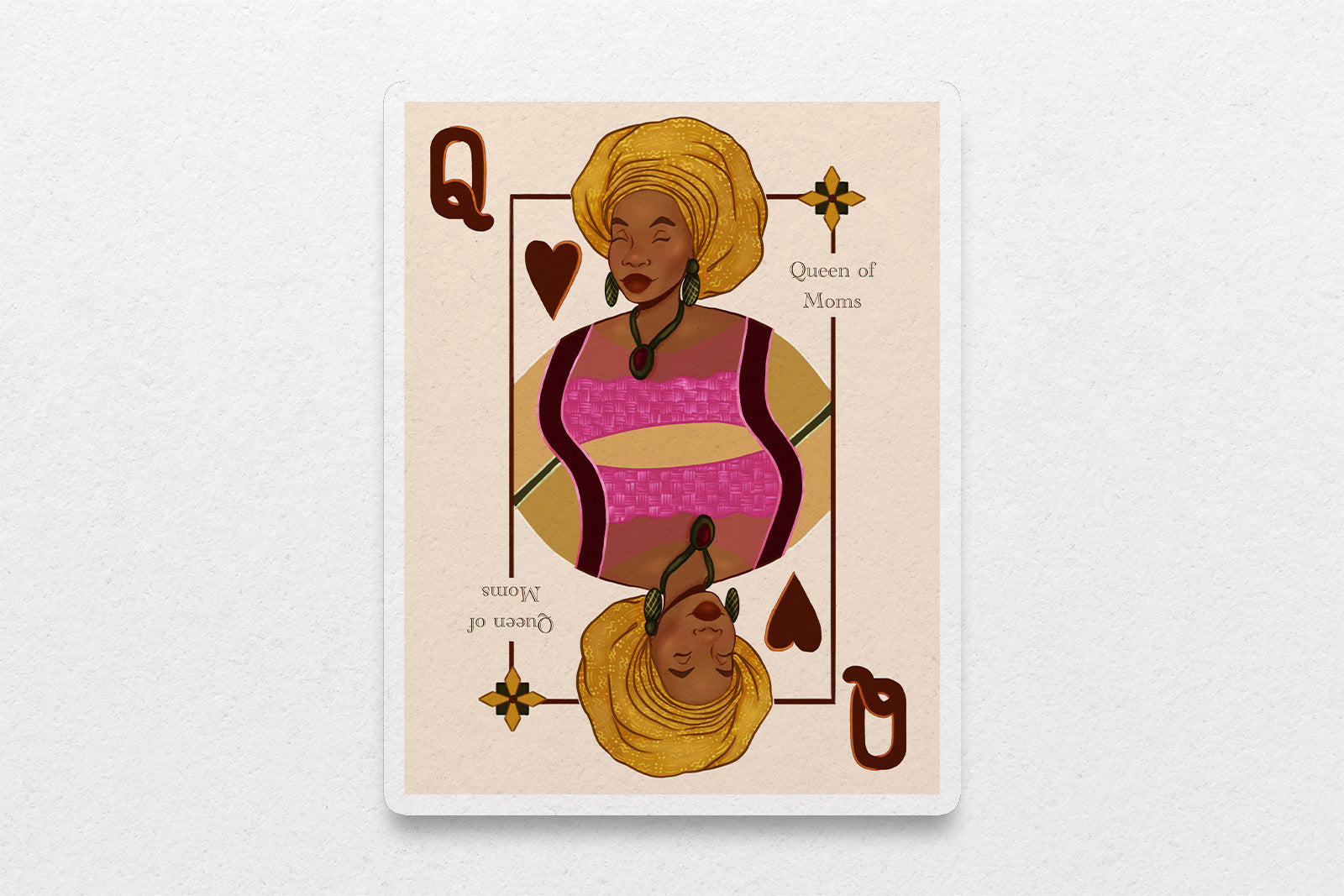 Queen of Moms Playing Card Sticker