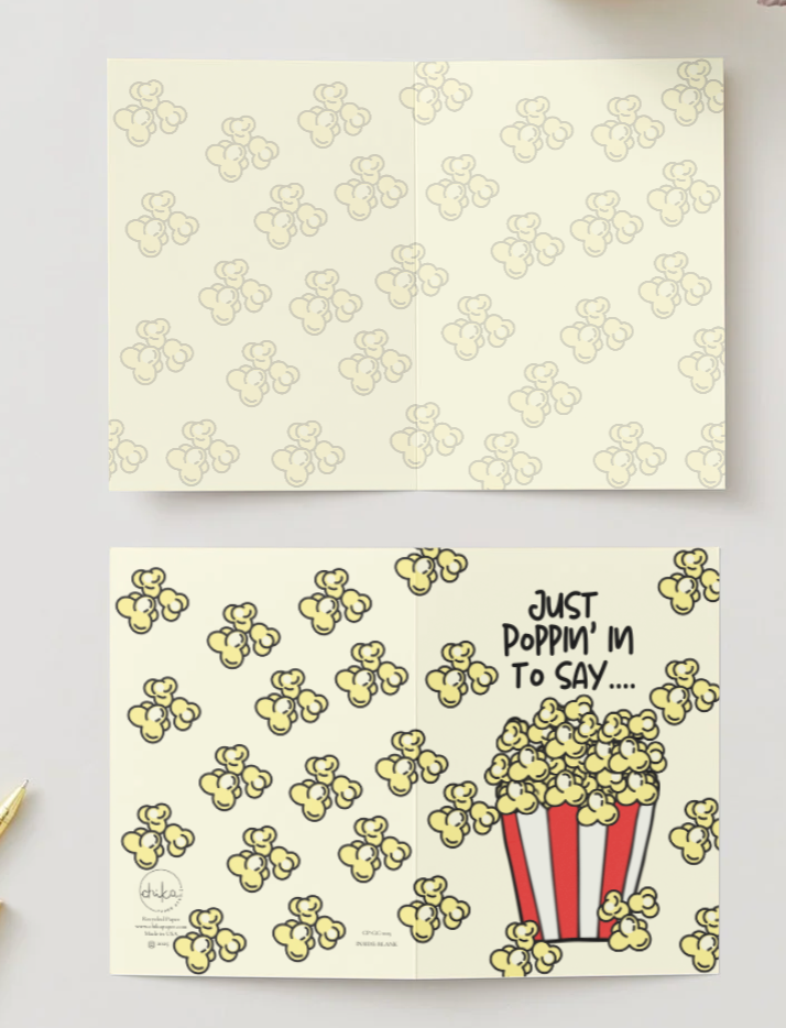 Just Poppin’ In Greeting Card