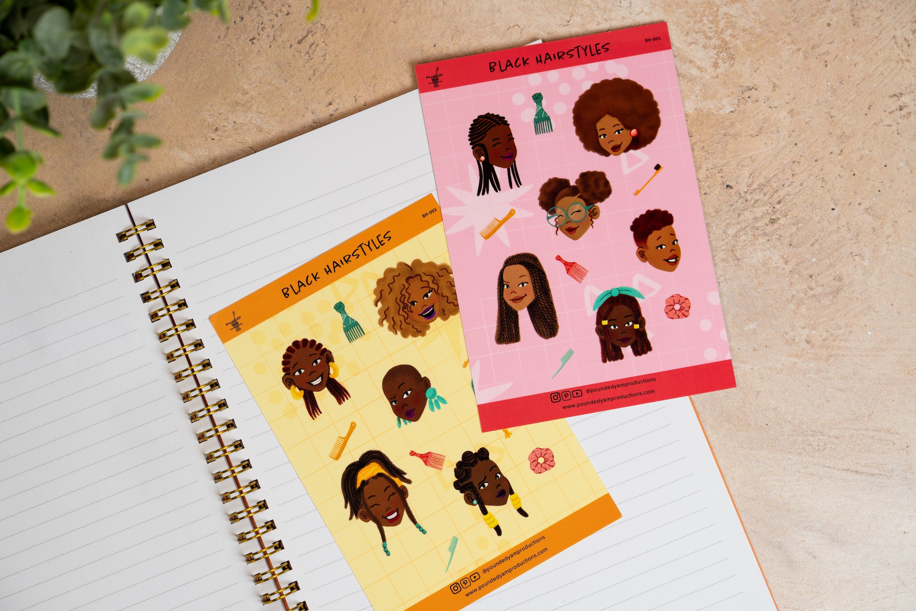 Black Girl Hairstyles Sticker Sheets
