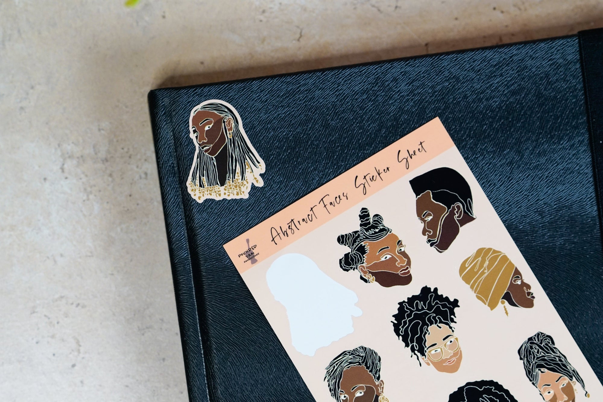 Single Line Black Women Illustrated Sticker Sheets