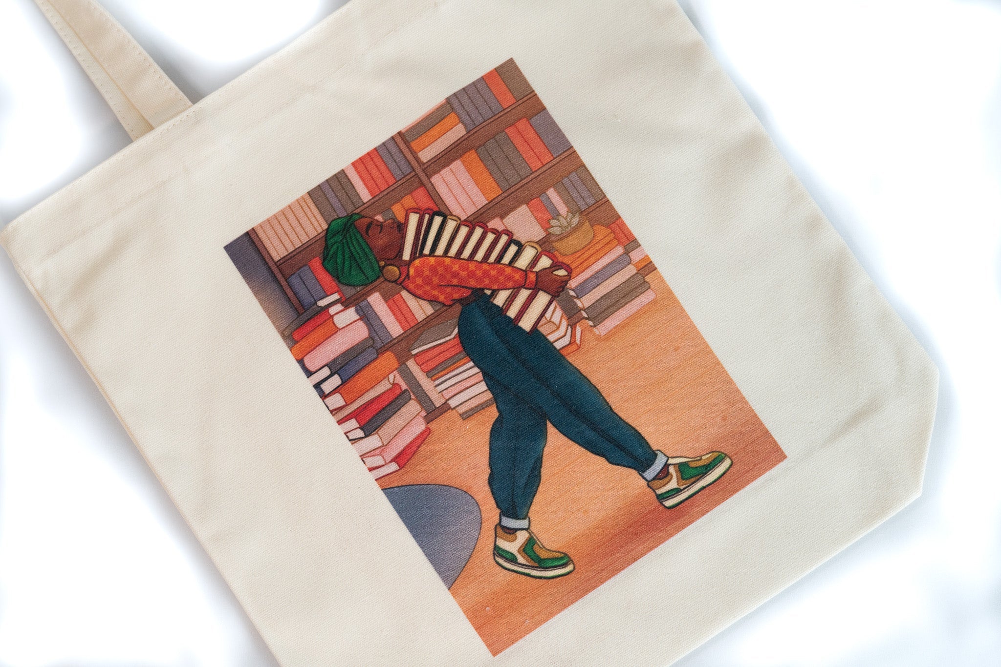 Canvas Tote Bag - Book Stack