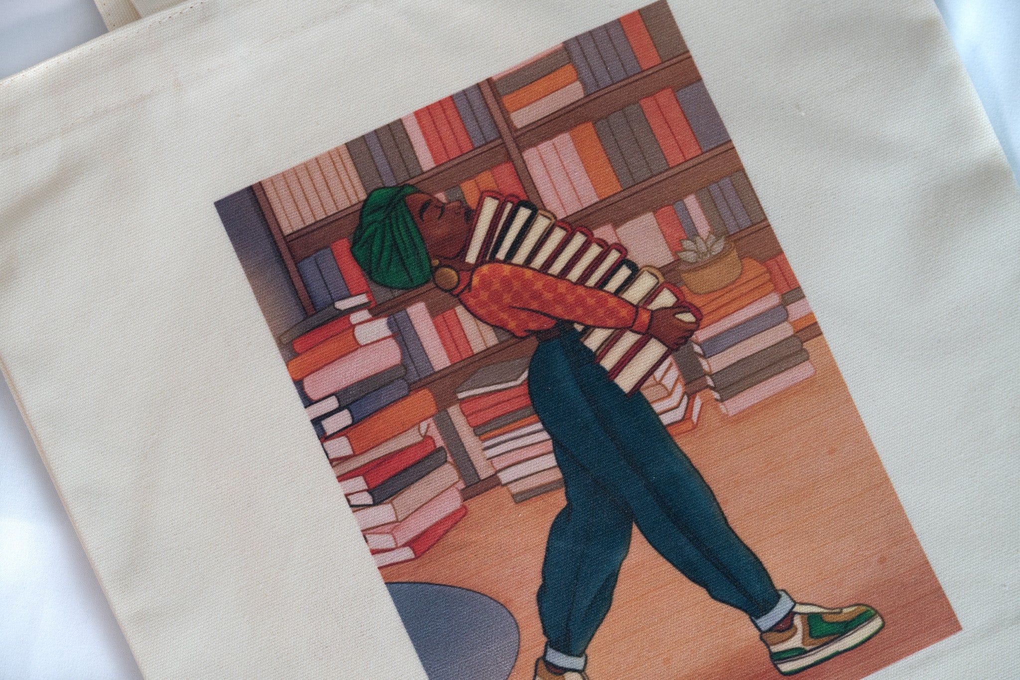 Canvas Tote Bag - Book Stack