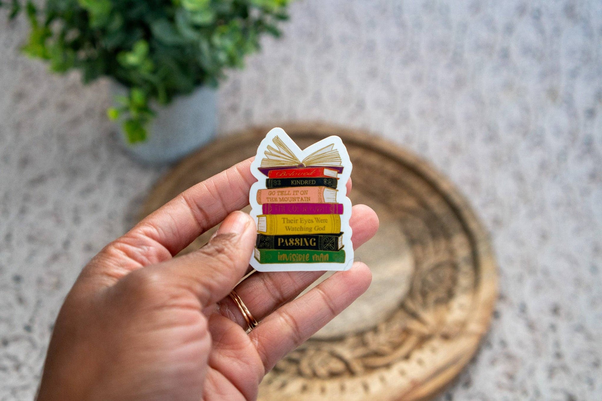 Black Classics Book Stack Sticker