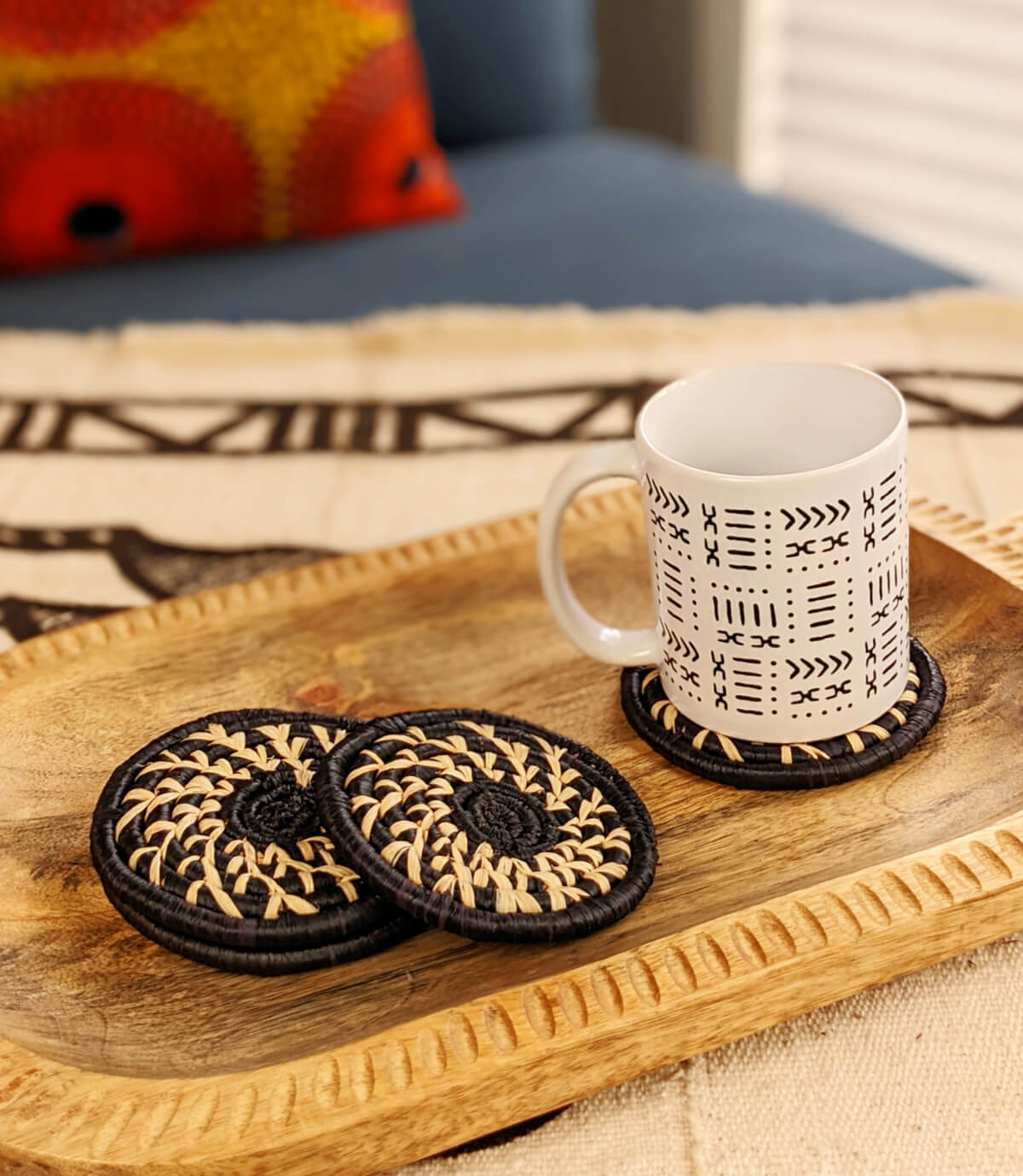 Handmade Woven Drink Coasters Set of 4
