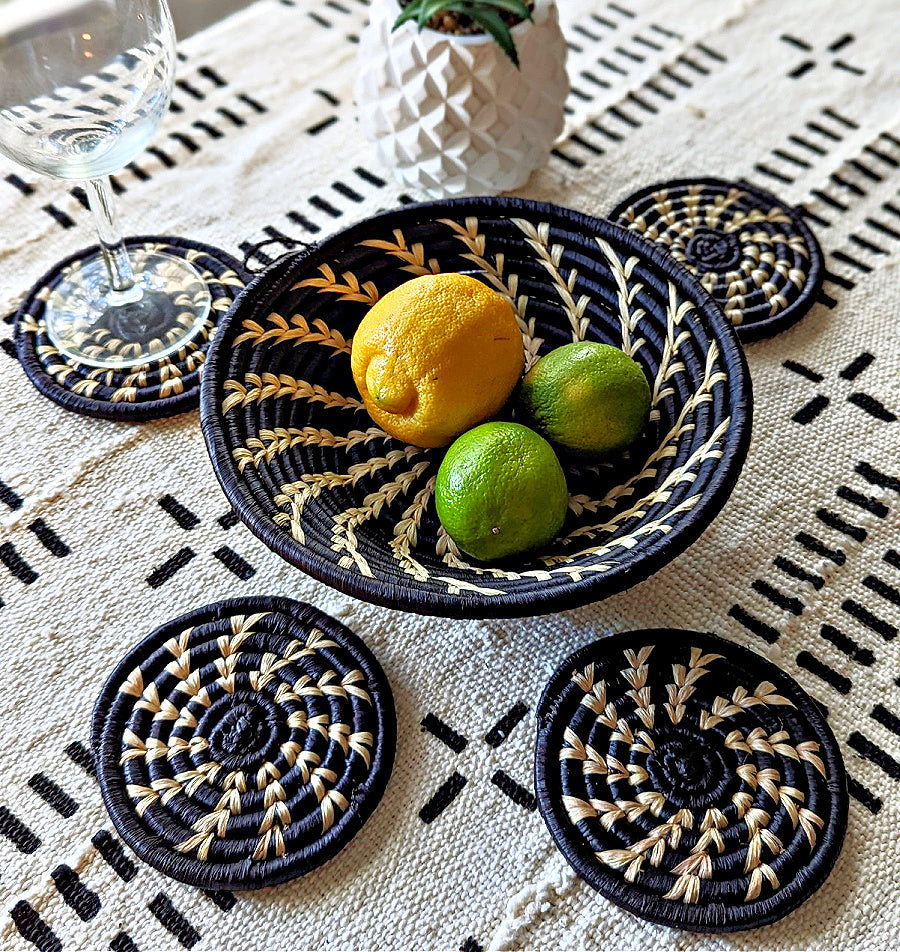 Handmade Woven Drink Coasters Set of 4
