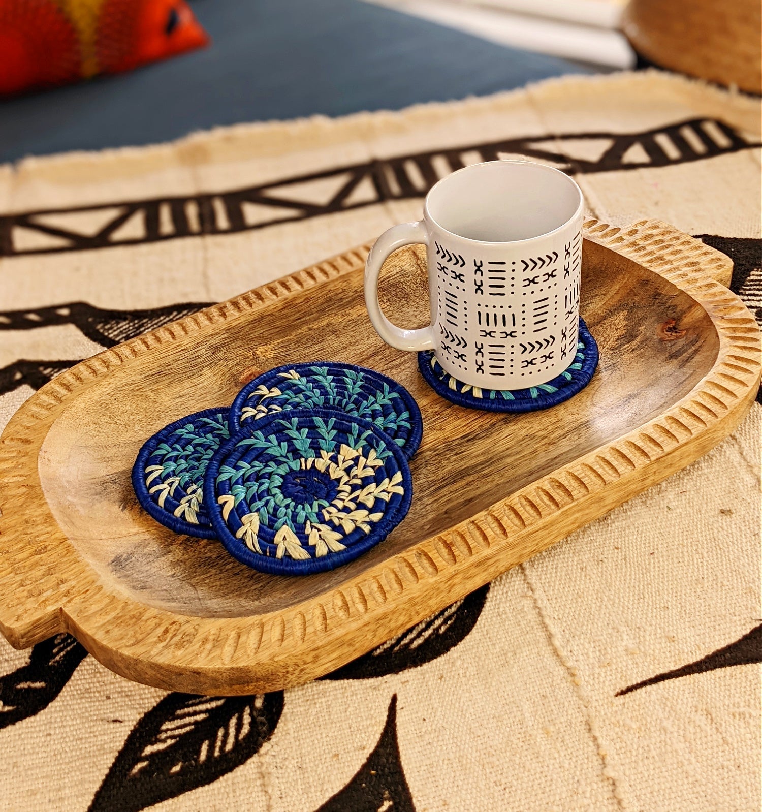 Handmade Woven Drink Coasters Set of 4