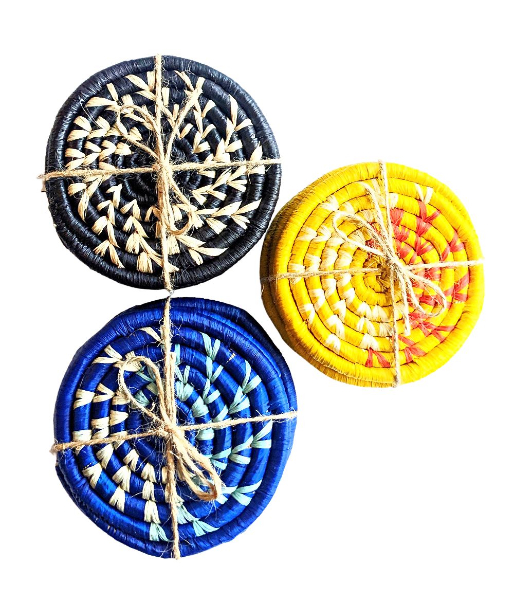 Handmade Woven Drink Coasters Set of 4