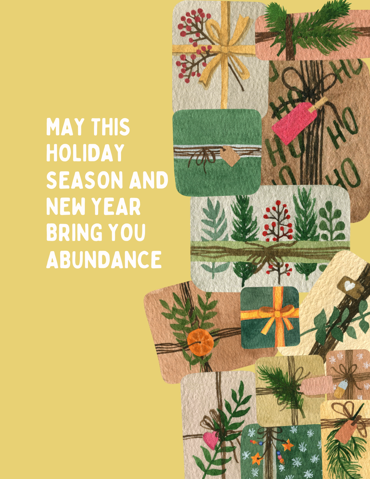 Abundant Holiday and New Year Greeting Card