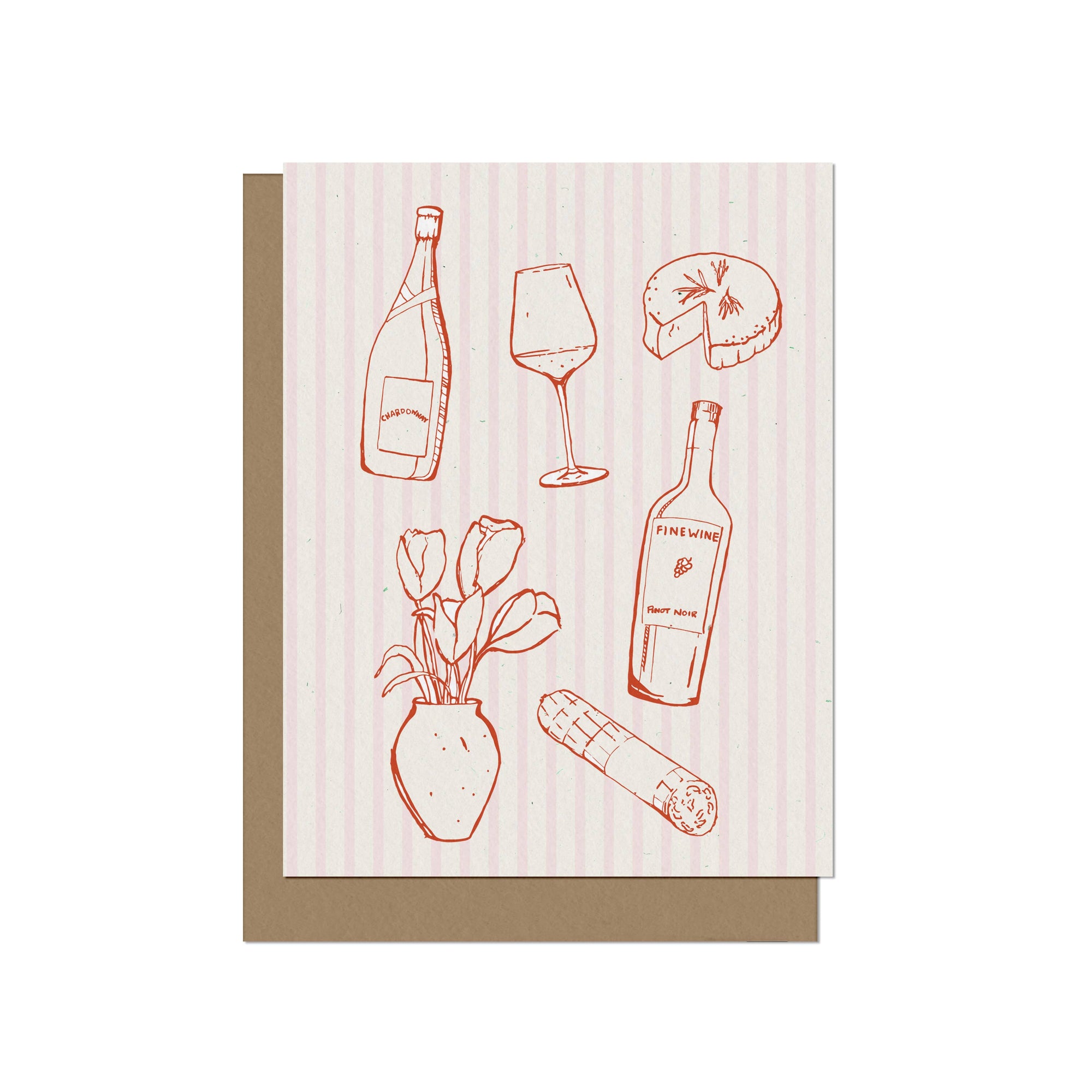Wine and Cheese Blank A2 Card