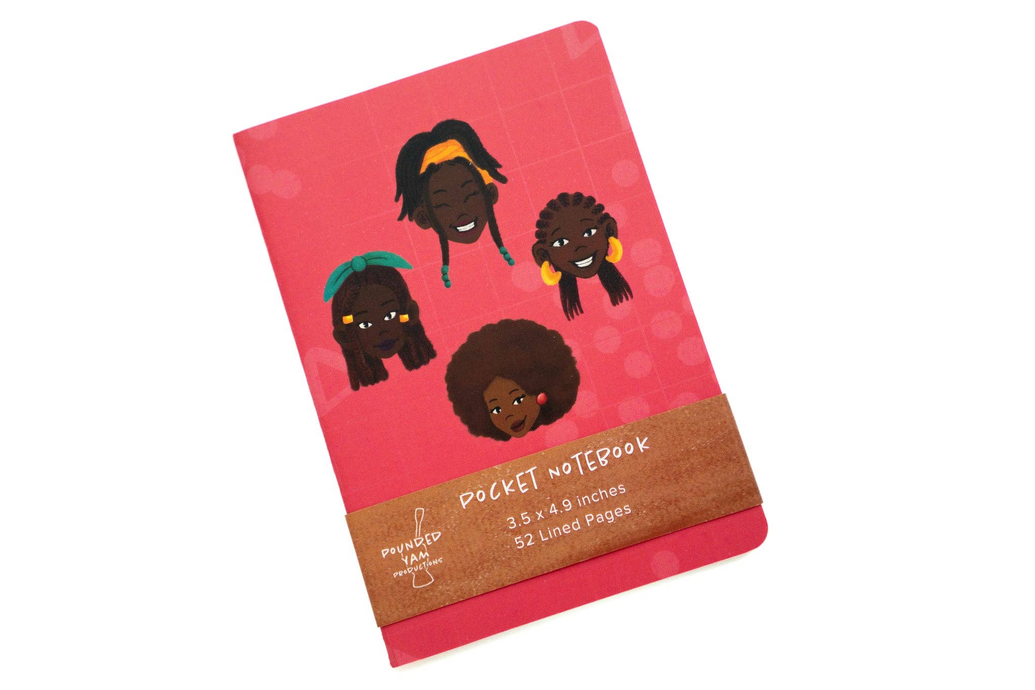 Black Girl Black Hair Pocket Notebook - Pink