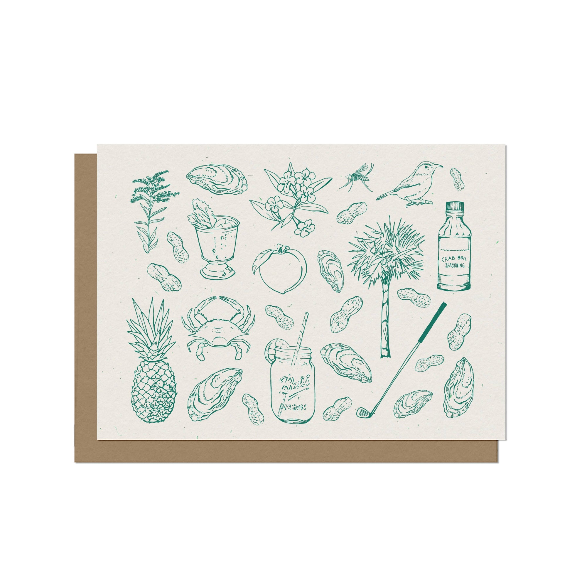 South Carolina Illustrated Blank A2 Card