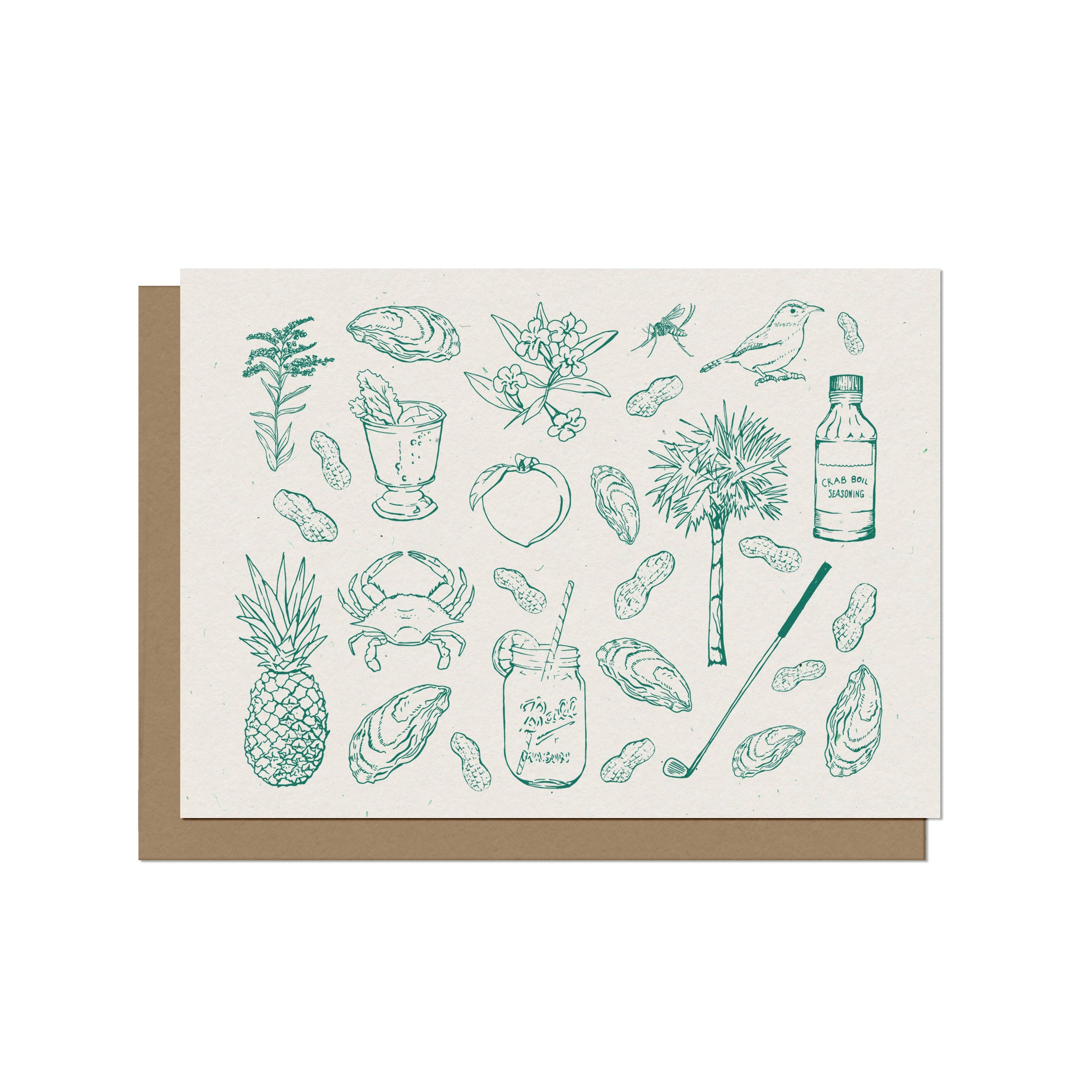 South Carolina Illustrated Blank A2 Card