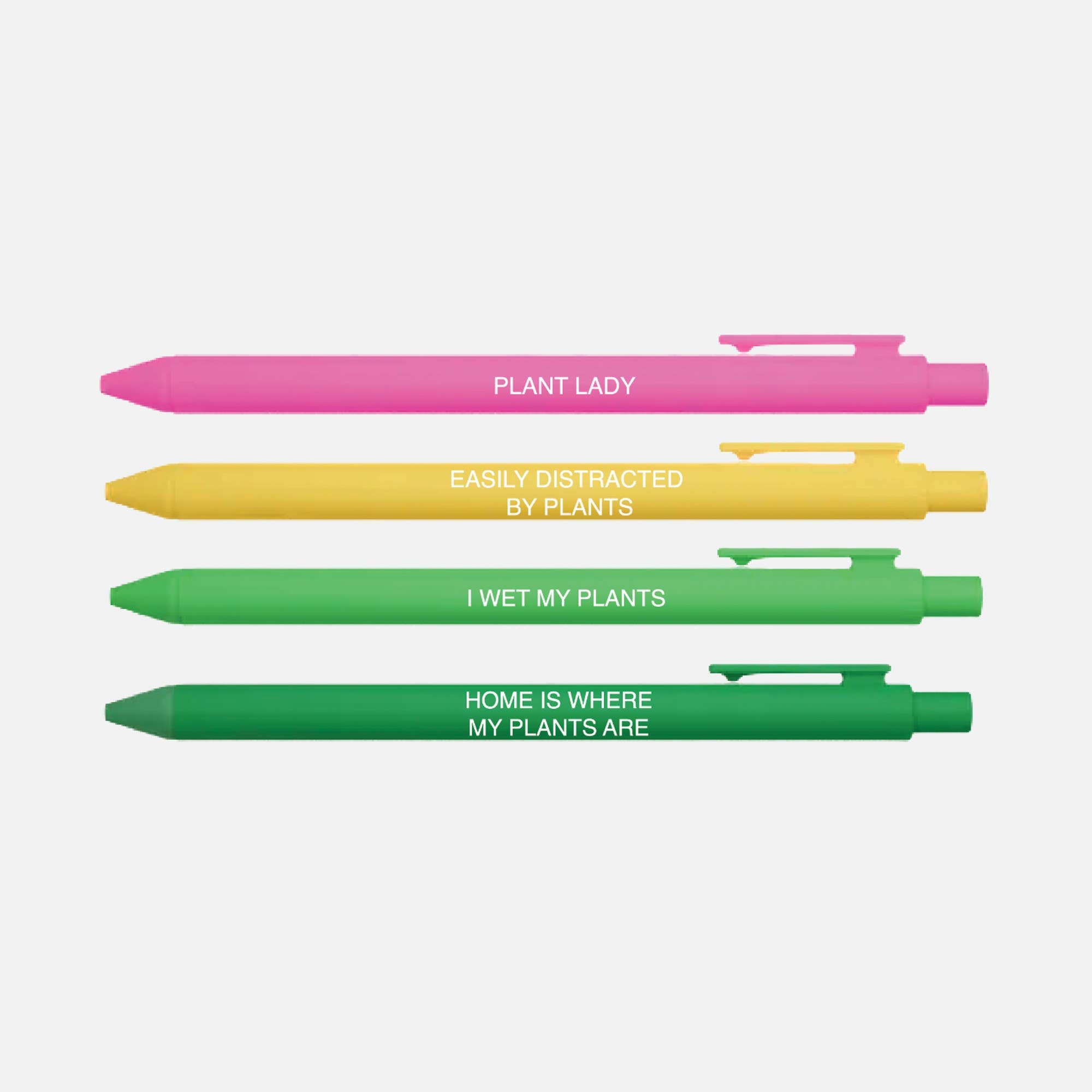 Plant Lady Pen Set – Funny 4 Pack of Black Ink Click Pens
