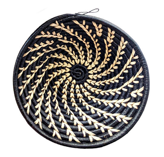Small Black White Woven African Basket