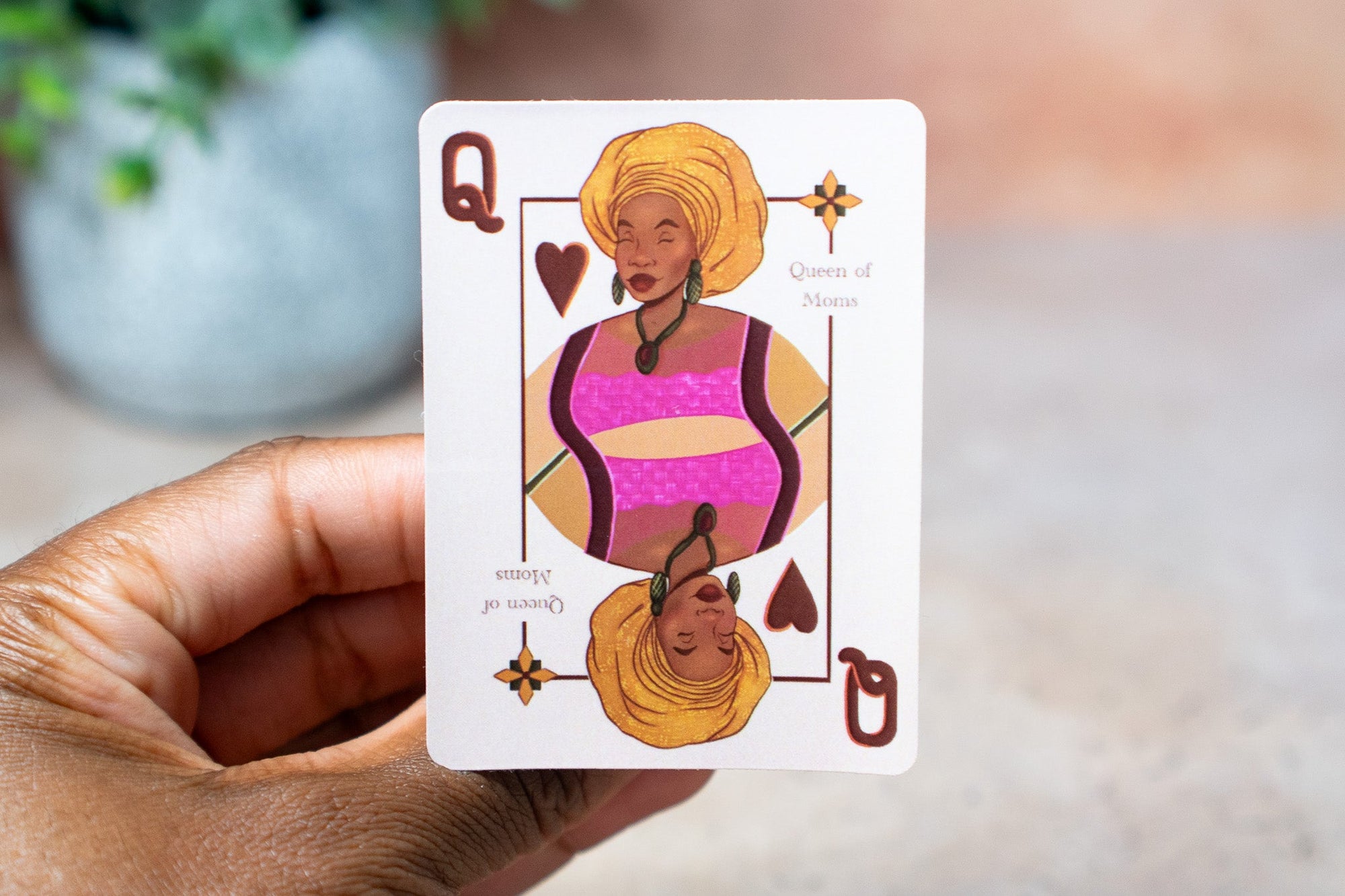 Queen of Moms Playing Card Sticker