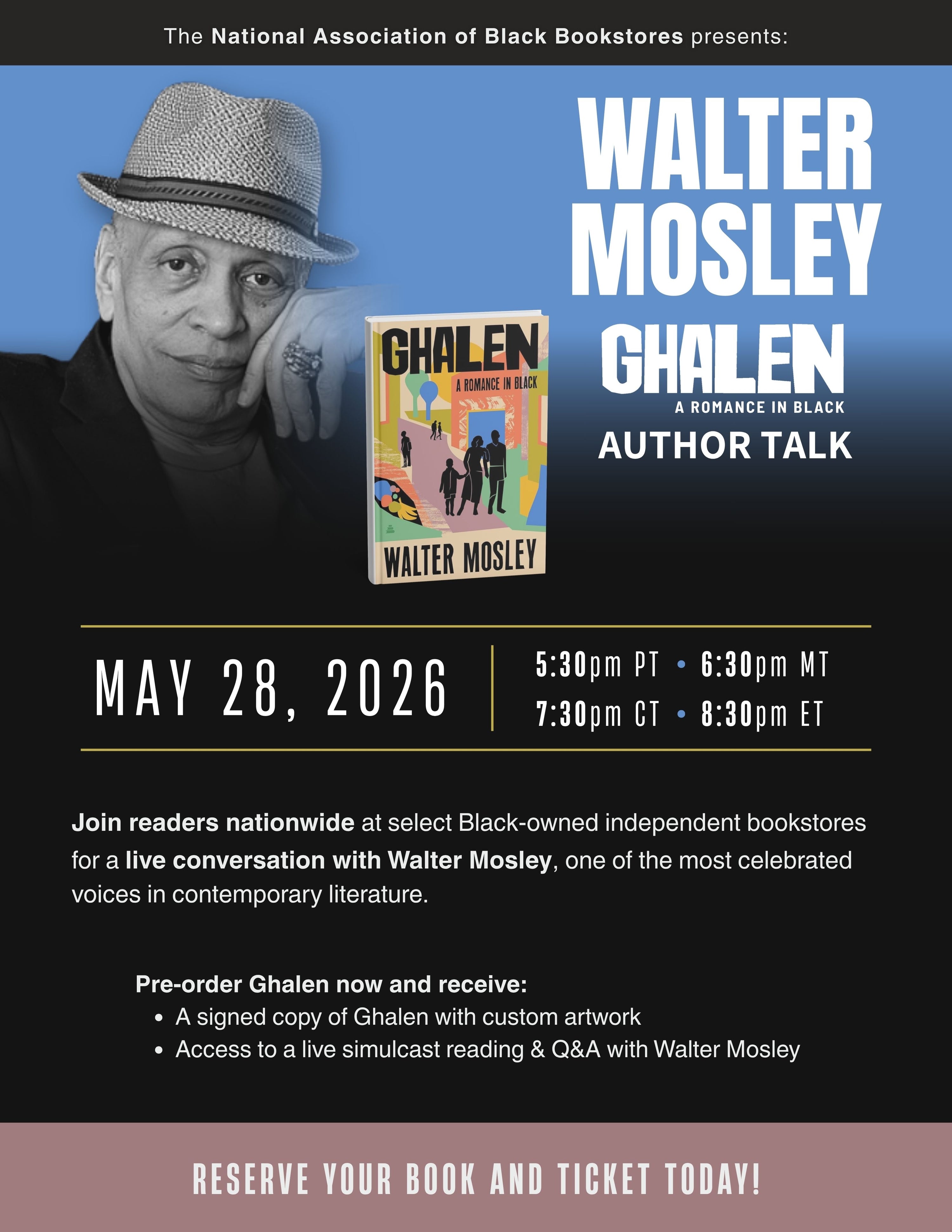 NAB2 & RED RICE BOOKS PRESENTS An Author Talk with Walter Mosley