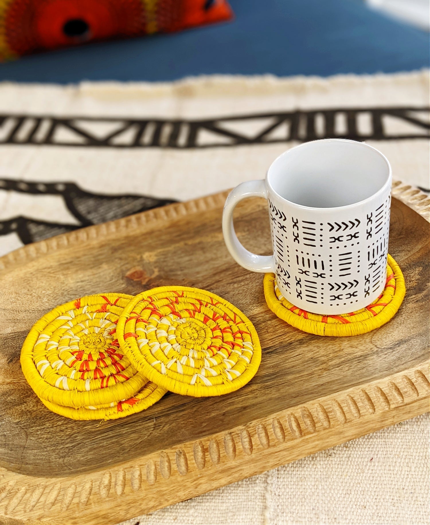 Handmade Woven Drink Coasters Set of 4