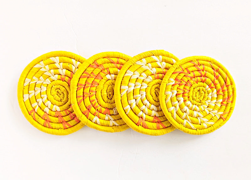 Handmade Woven Drink Coasters Set of 4